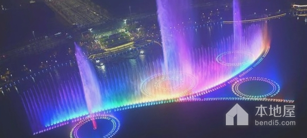 双鹤湖音乐喷泉图片