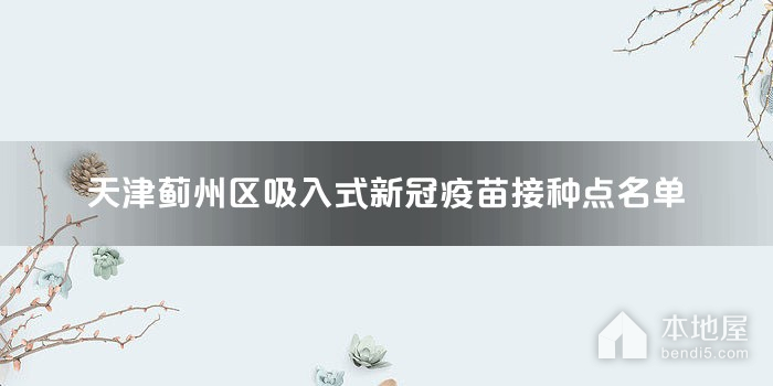 天津蓟州区吸入式新冠疫苗接种点名单