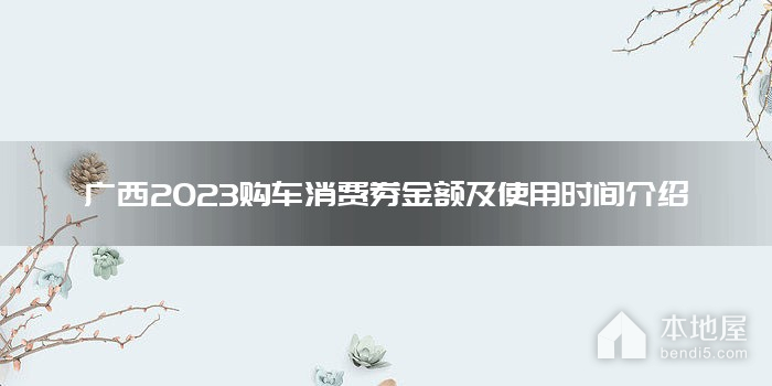 广西2023购车消费券金额及使用时间介绍