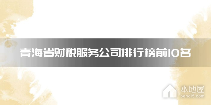 青海省财税服务公司排行榜前10名