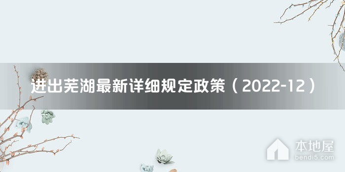 进出芜湖最新详细规定政策（2022-12）