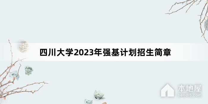 四川大学2023年强基计划招生简章