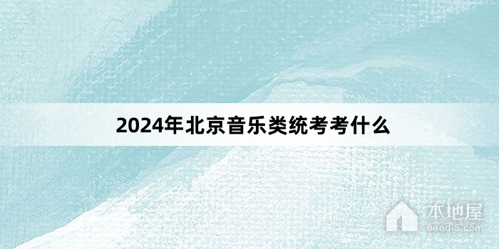 2024年北京音乐类统考考什么