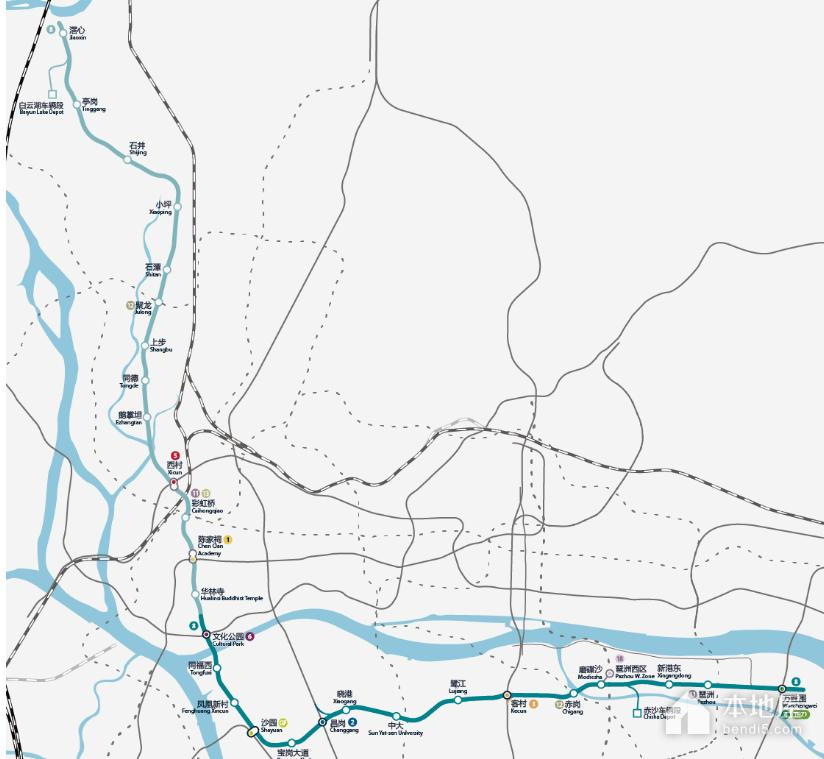 廣州地鐵8號線路線圖