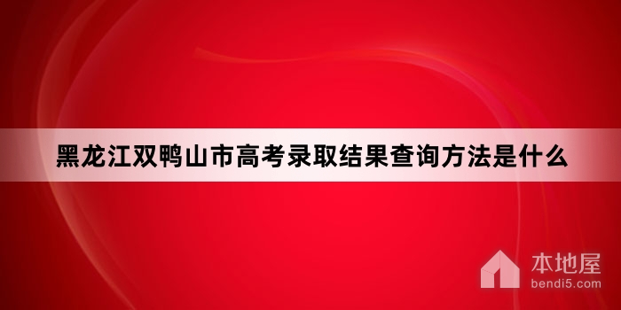 黑龙江双鸭山市高考录取结果查询方法是什么