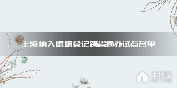 上海纳入婚姻登记跨省通办试点名单