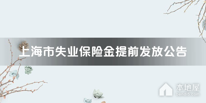 上海市失业保险金提前发放公告